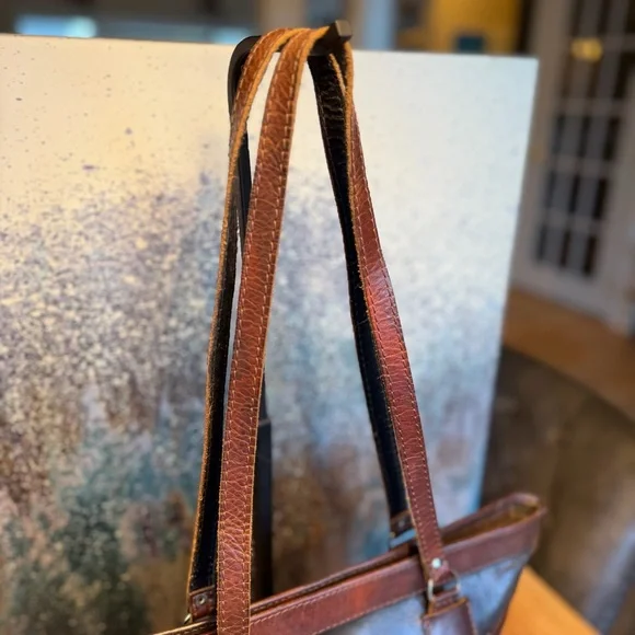 Vintage Artisanal Inca Sun Leather Tote Bag Made in Bolivia - Picture 7 of 15